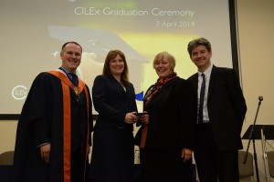 L-R: Stephen Gowland, CILEx President, Jenny Caprio and Anne Davies from Buckinghamshire County Council Legal Team and Noel Inge, Managing Director of CILEx Law School, the award’s sponsor.